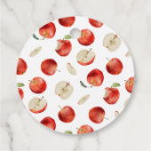 Rustic Apple Genderneutraal Baby shower Bedankjes Labels (Achterkant)