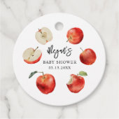 Rustic Apple Genderneutraal Baby shower Bedankjes Labels (Voorkant)