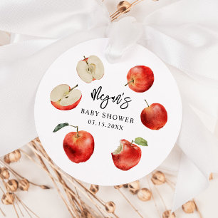 Rustic Apple Genderneutraal Baby shower Bedankjes Labels