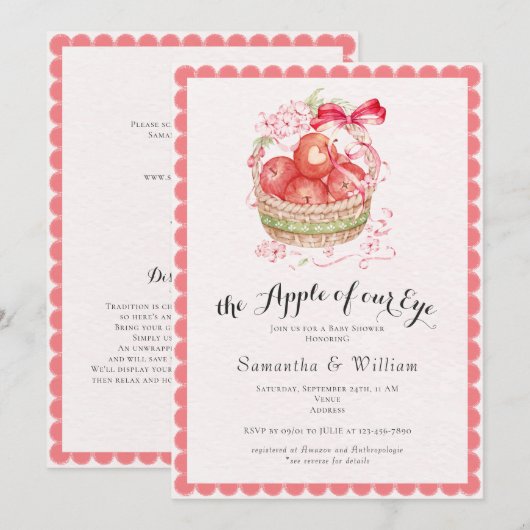 Rustic Apple Of Our Eye Fall Harvest Baby Shower Kaart (Voorkant / Achterkant)