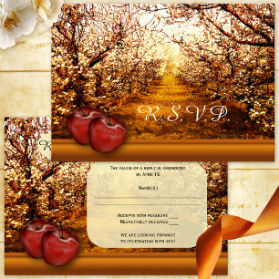 Rustic Apple Orchard Wedding RSVP Uitnodiging