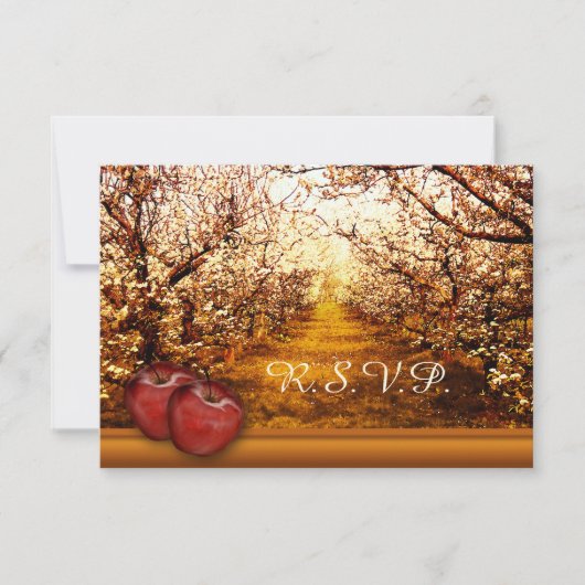 Rustic Apple Orchard Wedding RSVP Uitnodiging (Voorkant)