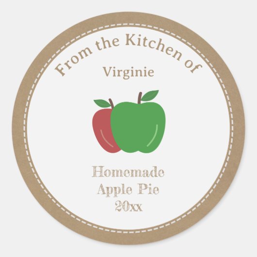 Rustic Apple Pie Label Sticker (Voorkant)