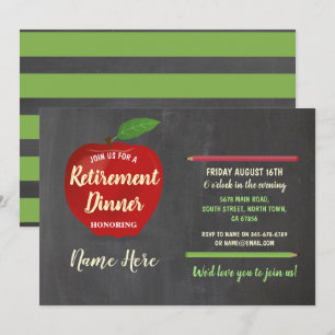 Rustic Apple Red Teacher Chalk Kaart