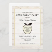 Rustic Apple | Teacher Retirement Party Kaart (Voorkant / Achterkant)