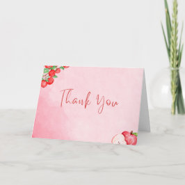 Rustic Apple Thank You Card – Red Watercolor Bedankkaart