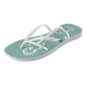 Rustic Aqua  Anchor Monogram Teenslippers (Schuin)