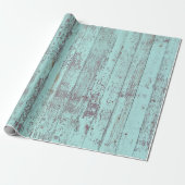 Rustic Aqua Barn Wood Cadeaupapier (Uitgerold)