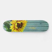 Rustic Aqua Boards Sunflower Custom Skateboard (Horizontaal)