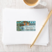 Rustic Aqua Bunting  Love Bird Owls Etiket (Insitu)