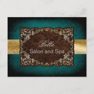Rustic aqua gold business Dankuwel Briefkaart