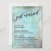 Rustic Aqua Net Getrouwd Bruiloftsfeest na de Trou Kaart (Voorkant)