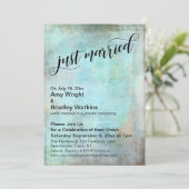 Rustic Aqua Net Getrouwd Bruiloftsfeest na de Trou Kaart (Staand voorkant)