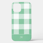 Rustic Aqua Pset Patroonmonogram Case-Mate iPhone Case (Achterkant)