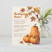 Rustic Aquarel Pompoenen Herfst Thanksgiving Kaart (Staand voorkant)