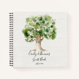 Rustic Arboretum Oak Tree Monogram gastenboek Notitieboek