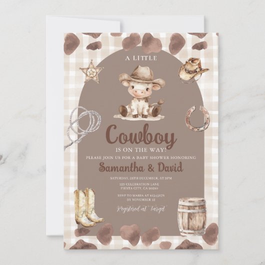 Rustic Arch Country Western Baby Shower  Kaart (Voorkant)