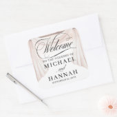 Rustic Arch  Roos Weddenschap Welkom Vierkante Sticker (Envelop)