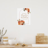 RUSTIC Arch Terracotta 1e Verjaardag Welkomstbord Poster (Keuken)