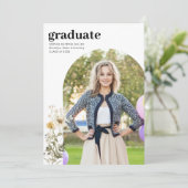 Rustic Arch Wildflower Foto Afstuderen Afstuderen Aankondiging (Staand voorkant)
