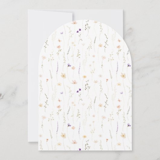 Rustic Arch Wildflower+ RSVP QR code bruiloft Kaart (Achterkant)