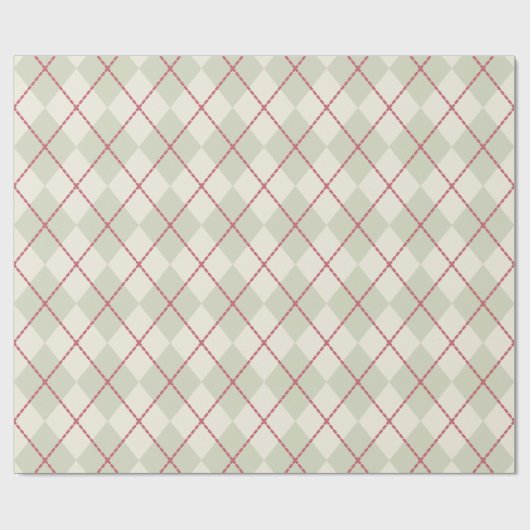 Rustic Argyle kerstinpakpapier Cadeaupapier (Vlak)