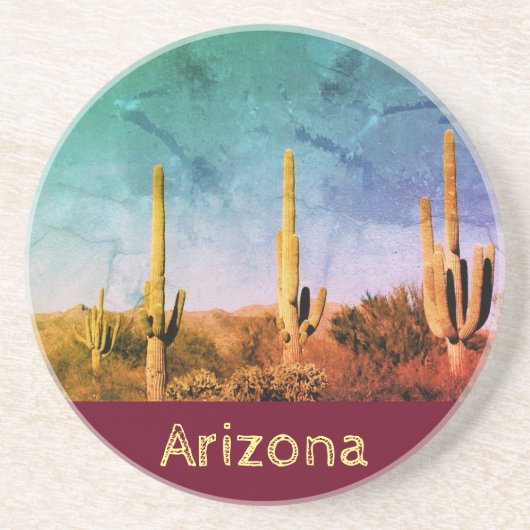 Rustic Arizona Saguaro Cactus Onderzetter (Voorkant)