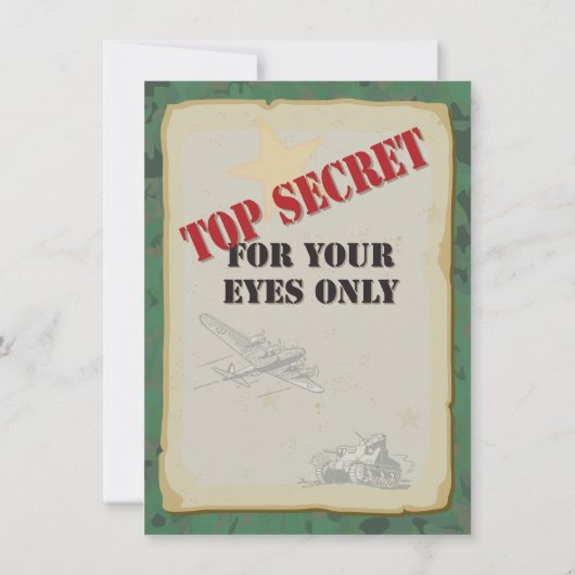 Rustic Army Sleepover Party Invitation Kaart (Achterkant)