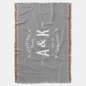 Rustic Arrow Family Monogram Deken (Voorkant Verticaal)
