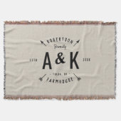 Rustic Arrow Family Monogram Deken (Voorkant)