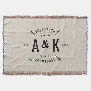 Rustic Arrow Family Monogram Deken