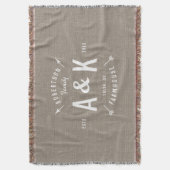 Rustic Arrow Family Monogram Deken (Voorkant Verticaal)