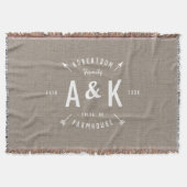 Rustic Arrow Family Monogram Deken (Voorkant)