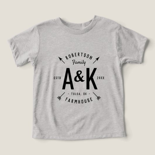 Rustic Arrow Family Monogram Farmhouse (Design voorkant)