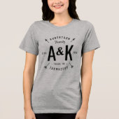 Rustic Arrow Family Monogram Farmhouse Tri-Blend Shirt (Voorkant)