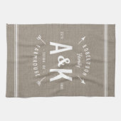 Rustic Arrow Family Monogram Theedoek (Horizontaal)
