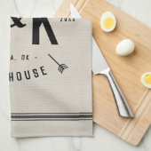 Rustic Arrow Family Monogram Theedoek (Quarter Fold)