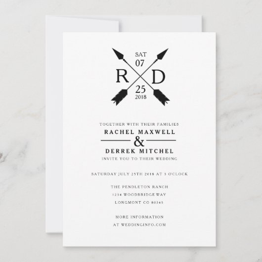 Rustic Arrow | Weddenschap Kaart (Voorkant)
