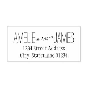 Rustic Arrow Wedding Couple Return-adres Rubberstempel