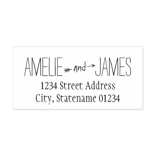 Rustic Arrow Wedding Couple Return-adres Rubberstempel (Afrduk)