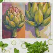 Rustic artichoke Watercolor Farmhouse Kitchen Theedoek (Gevouwen)