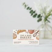 Rustic Artisan Bakery Hand-Drawn Pastries & Breads Visitekaartje (Staand voorkant)