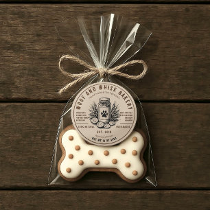Rustic Artisan Bakery Ingrediënt doggy cookie Ronde Sticker