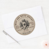 Rustic Artisan Bakery Ingrediënt doggy cookie Ronde Sticker (Envelop)