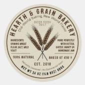 Rustic Artisan Bakery Ingrediënt Label Tarwe Logo (Voorkant)