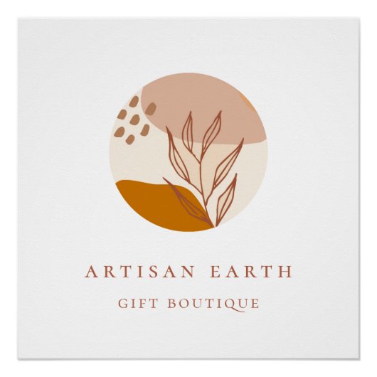 Rustic Artisan Earthy Abstracte Logo Perfect Poster (Voorkant)