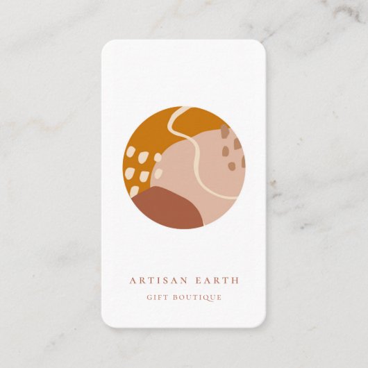 Rustic Artisan Earthy Abstracte Logo Visitekaartje (Voorkant)