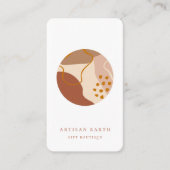Rustic Artisan Earthy Abstracte Logo Visitekaartje (Voorkant)