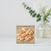 Rustic Artisanal Bakery Square Business Card Vierkante Visitekaartje (Staand voorkant)