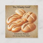 Rustic Artisanal Bakery Square Business Card Vierkante Visitekaartje (Voorkant)